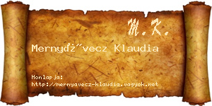 Mernyávecz Klaudia névjegykártya